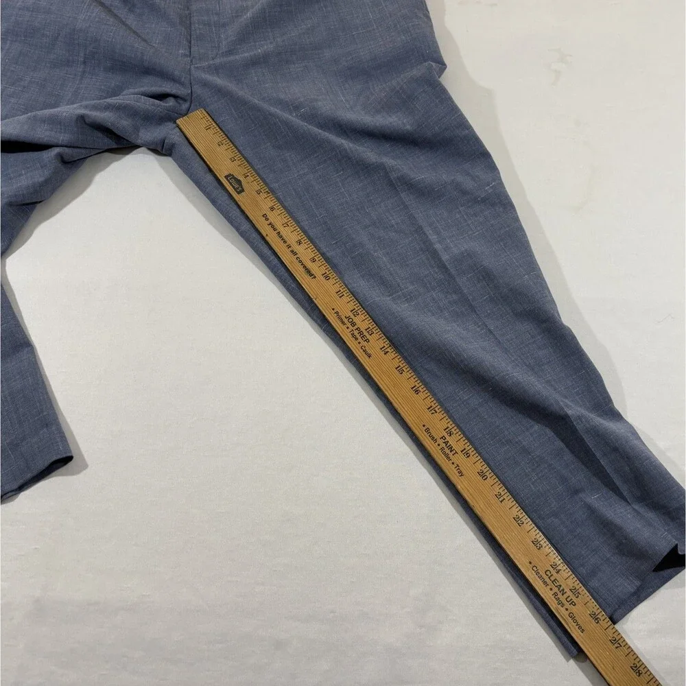 Lauren Ralph Lauren Mens Blue Wool Linen Flat Front Dress Pants Preppy Sz 42x26